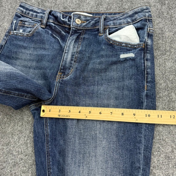 Lovervet by Vervet Jean Womens 30 11 (31x26) Cropped Frayed Hem Distressed Denim - Picture 9 of 13
